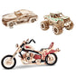 3D Jigsaw Puzzle Game Handmade Wooden Assembled Car Series Model Windmill Children's DIY Educational Early Childhood Toys Gift
