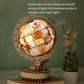 3D Rotating Wooden Puzzle Wooden Globe Craft Ornament With Lights Constructor Model Building Block Kits Toy Gift for Children