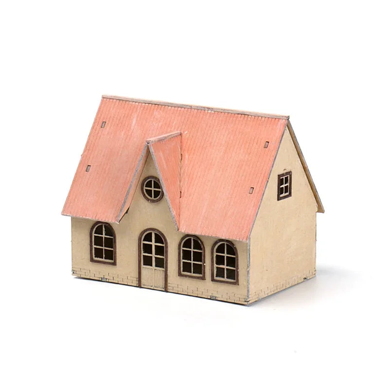 1/72 Wood Eastern European Towns Assemble Building Model Decoration DIY Handmade Architecture Scenes Toy