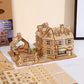 3D Wooden Puzzle WW2 War City Postwar Handmade Mechanical Assembly House Model DIY Kits Toys Desk Decoration Gifts For Kids