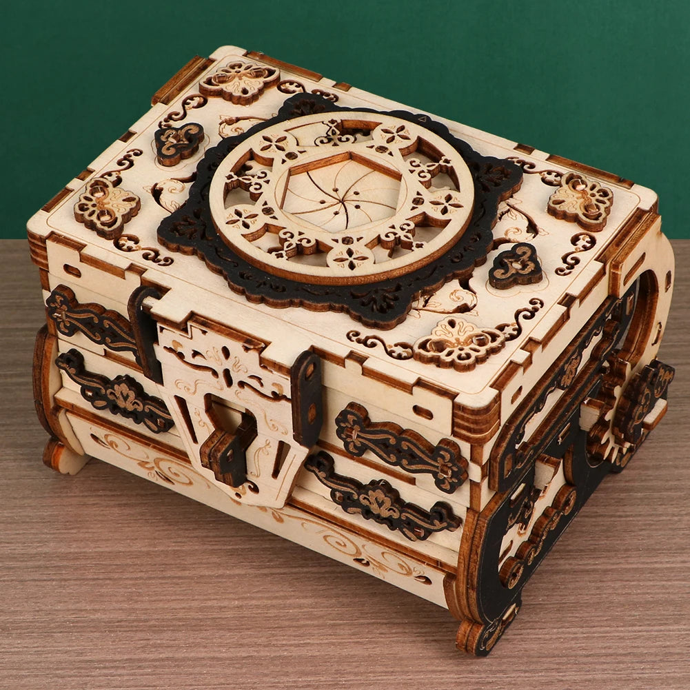 3D Wooden Puzzle Exquisitely Carved Vintage Storage Box Wooden Classic Jewelry Box Puzzle Women Birthday Gift Christmas Gift