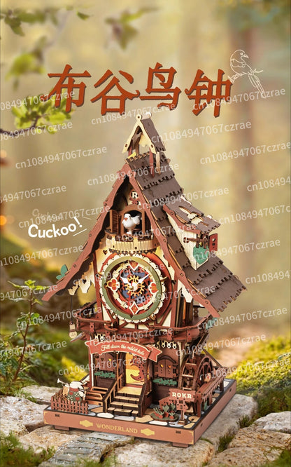 Cuckoo clock gift DIY handmade creative wooden assembly ornament model