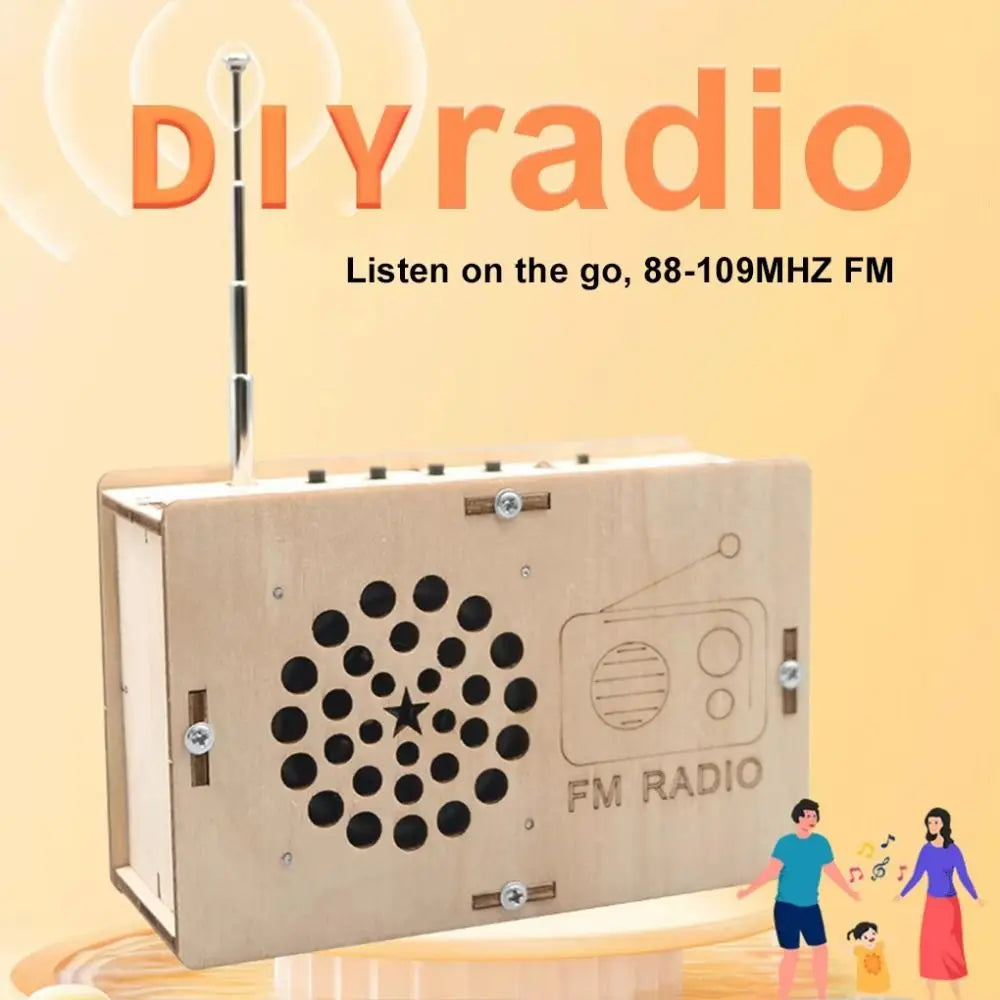 Handmade DIY DIY FM Radio Manual Assembly Steam Model Science Education Radio Power Bank Multifunctional