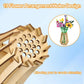 Bouquet Vase 3D Wooden Building Blocks Model Wood Stereo Stitch Puzzle Models Kit Gifts for Women Men