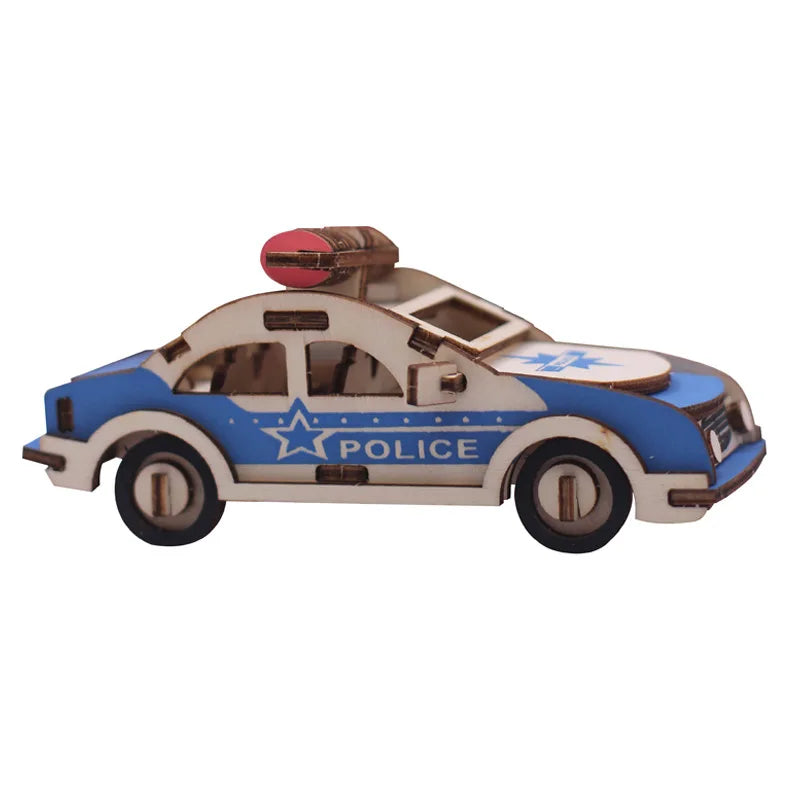 3D Wooden Cars Motorcycle Puzzle Assembly Model DIY Handmade Jigsaw Desktop Decorations for Kids Gift