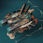 Steampunk Fantasy Airship 3D Wooden Puzzle Model Building Kits Submarine Handicraft Masterpiece DIY Assembly Toy