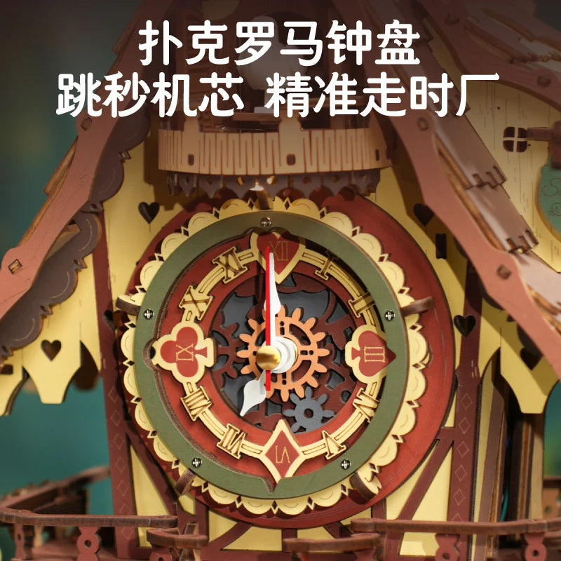 Cuckoo Bird Clock Universal DIY Handmade Birthday Gift Creative Wood Assembly Building Block Decoration Assemble Model Toys