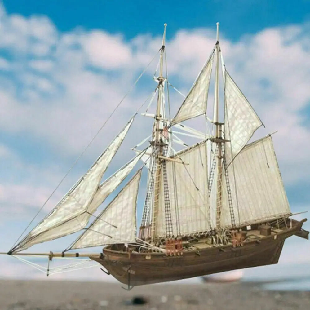 1:100 Scale Wooden Ships Model Home Decoration Ancient Sailboat Boat Assembly Toy Model Toy Handmade Wooden Sailing Boat