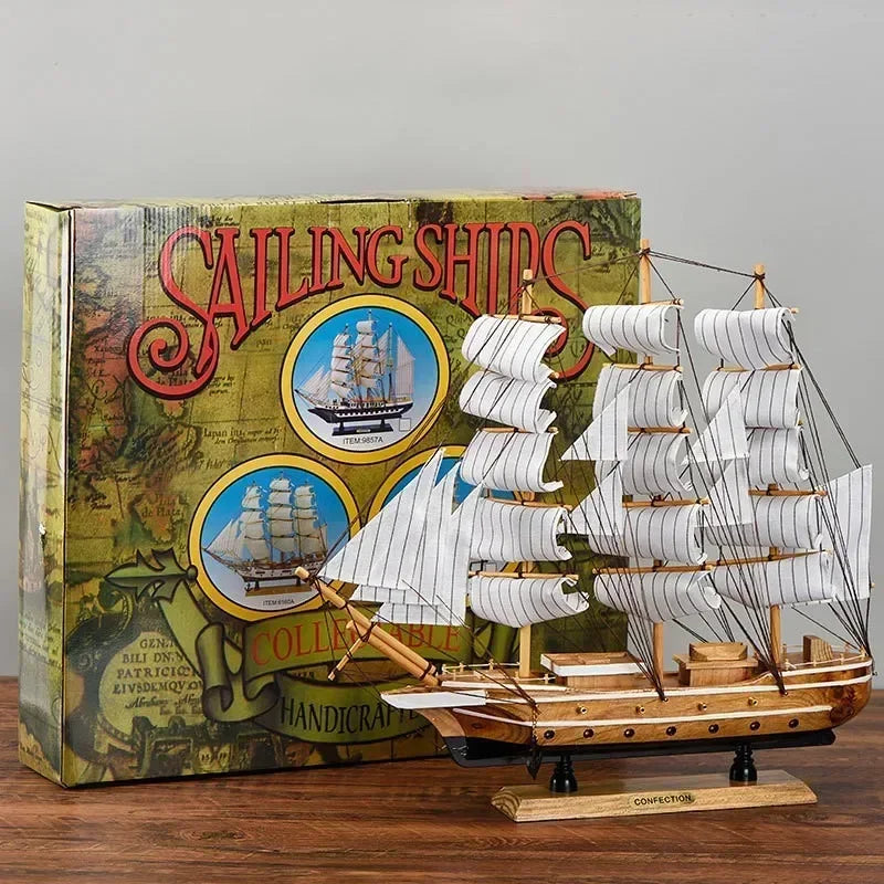 Wooden Sailing Ship Ornaments Famous Sailing Ships In The Age of Voyages Wooden Artwork Souvenirs for Office and Home Decoration