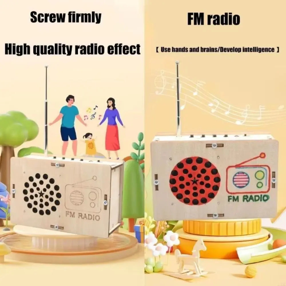 Handmade DIY DIY FM Radio Manual Assembly Steam Model Science Education Radio Power Bank Multifunctional