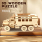 3D Transport Truck Wooden Puzzle Adult And Children's Educational Hands-On Assembly Toys Home Decoration Wooden Puzzle