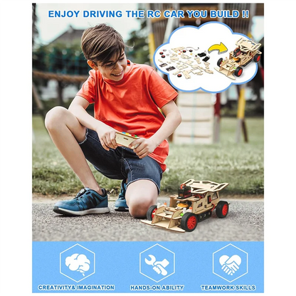 MACH-RC Car  Wooden Science Kits Assembly Physics Experimental Tool Kit 3D Puzzle  Early Learning Teaching Materials