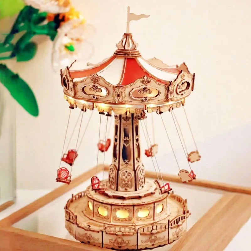 Creative Wood Figurine Assembly Model DIY 3D Puzzle Ornaments Handmade Toys Modern Room Desk Decoration Funny Holiday Gifts