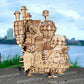 Wooden assembly model stacking animation ornament 3D three-dimensional puzzle