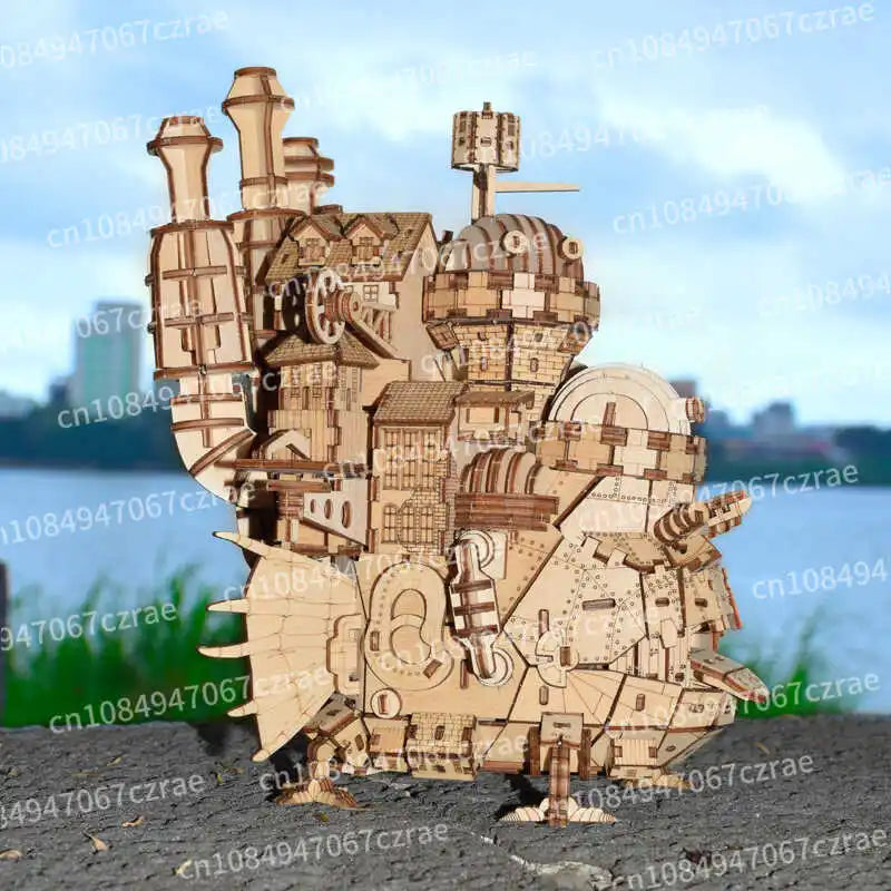 Wooden assembly model stacking animation ornament 3D three-dimensional puzzle