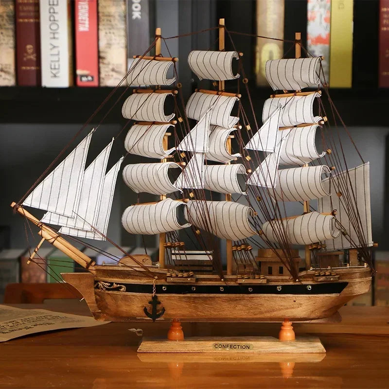 Wooden Sailing Ship Ornaments Famous Sailing Ships In The Age of Voyages Wooden Artwork Souvenirs for Office and Home Decoration
