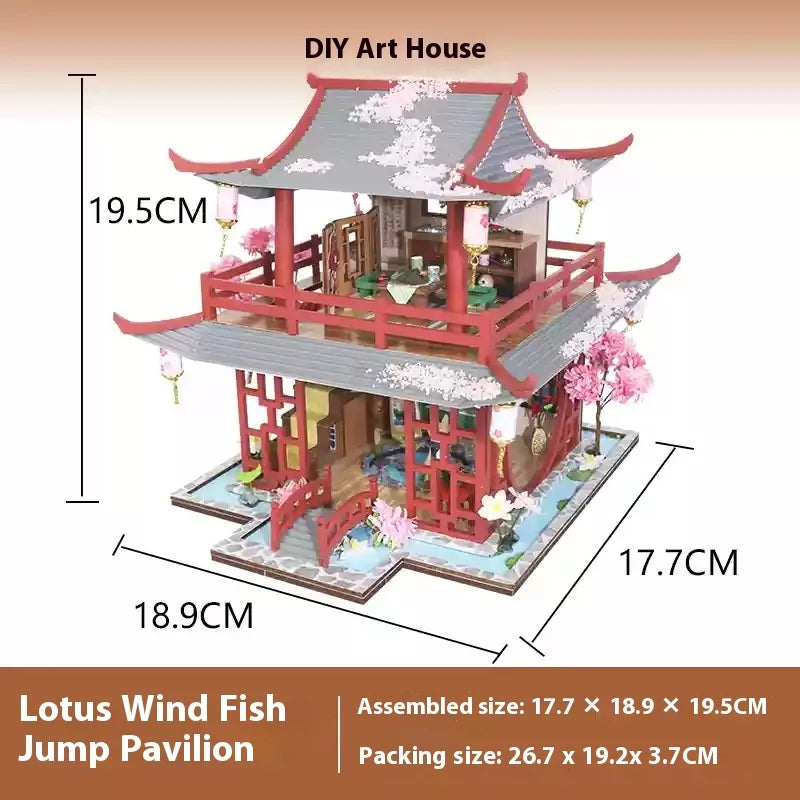 Diy Architecture Mini House Villa Stereoscopic Model Children'S Toy Handmade Assembly Model House Desktop Decoration