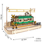 3D Wooden Puzzle Streetcar Sakura Journey Tram Station Retro Car Bus Model DIY Assembly Toys For Children Kids Desk Decoration
