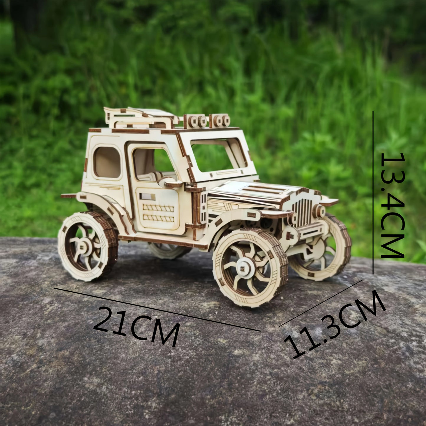 3D Puzzle Diy Wooden Toy Off-road Vehicle Car Assembly Model Adult Birthday Halloween Christmas Gift