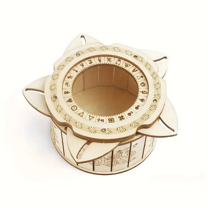 1pc 3D Wooden Puzzle Treasure Box Hand-Assembled Machinery Treasure Box