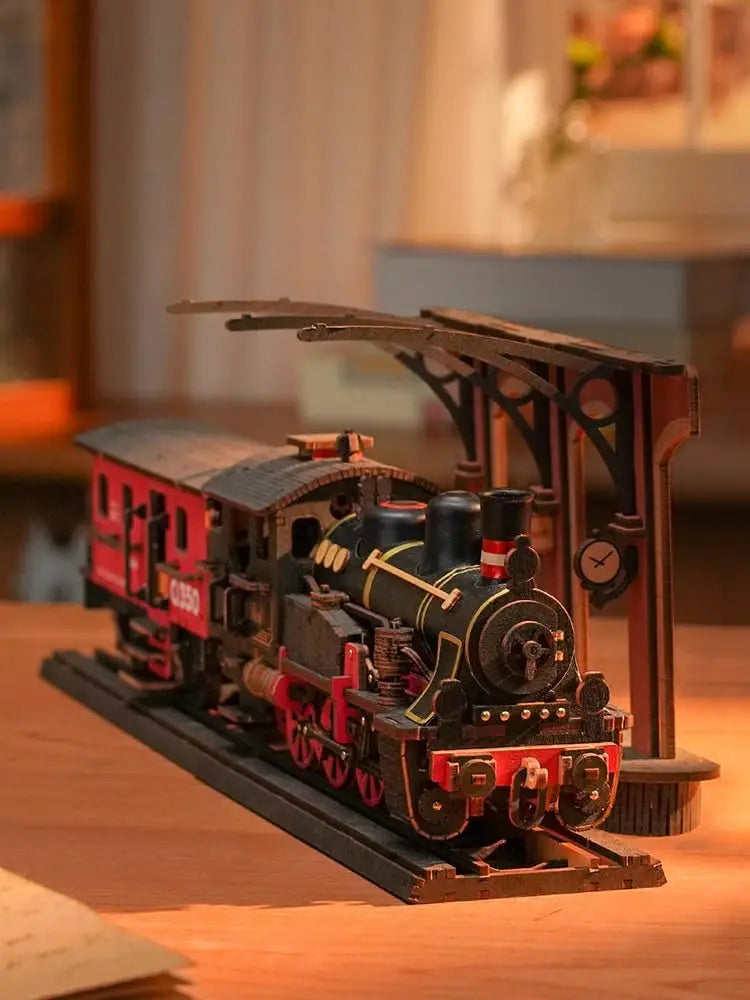 Robotime 3D Wooden Puzzles Steam Train Model Kits Home Decor Craft Gifts for Adults Men Boys Girls