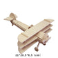 Wooden DIY Jigsaw Puzzle Handmade Assemble Painting Airplane Plane Model Toys for Kids Handicraft Flying Assemble (Wood Color)