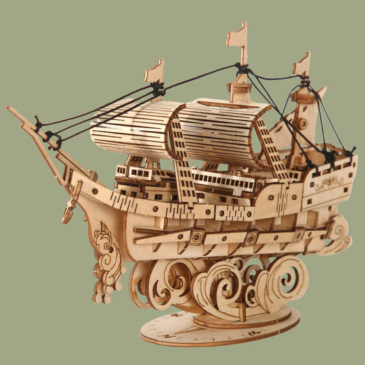Adult 3D Wooden Puzzle Handmade DIY Boat Crafts Model Kit Hands-On Event Table Decoration Birthday or Christmas Gift