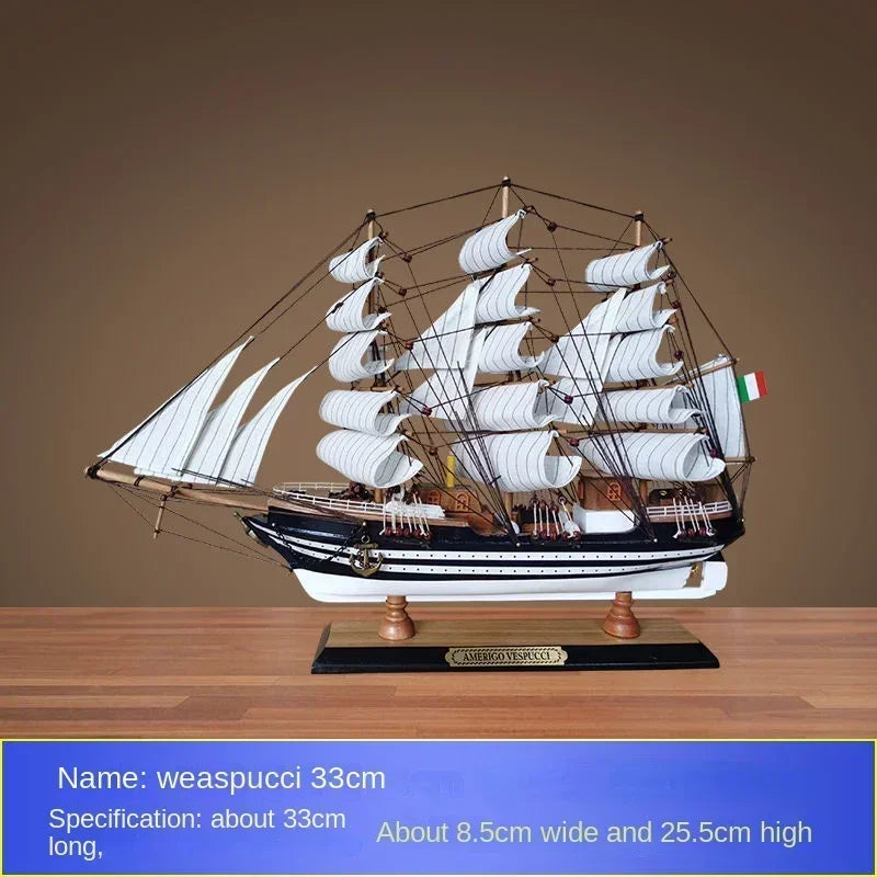 Wooden Sailing Ship Ornaments Famous Sailing Ships In The Age of Voyages Wooden Artwork Souvenirs for Office and Home Decoration