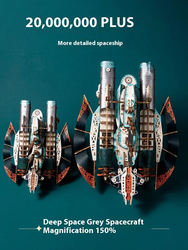 Fantasy Spaceship Pirate Ship 3d Puzzle Handmade Wooden Model Creative Toys Holiday Gift Child Desktop Decor