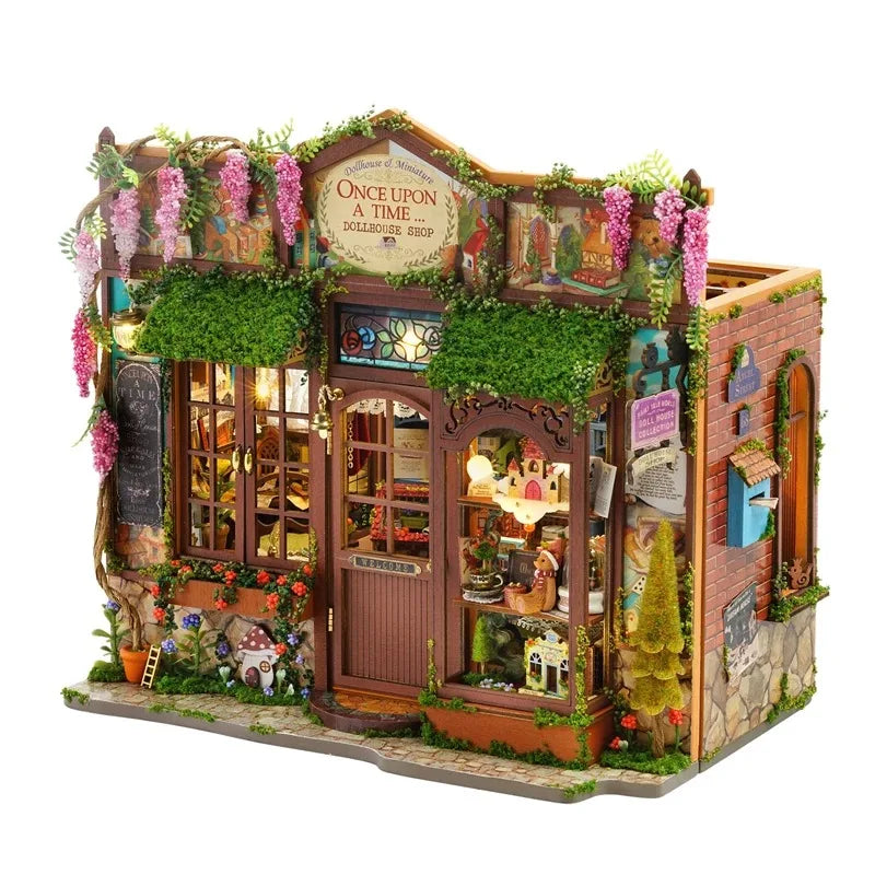 DIY Wooden Fairy-Tale Wonderhous Casa Figurines Miniatures Bookend Assembled Houses for Friends Birthday Gifts Home Decor Crafts