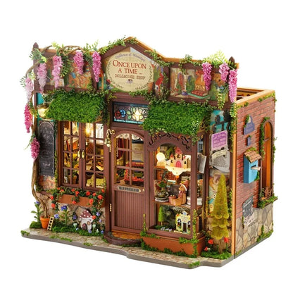 DIY Wooden Fairy-Tale Wonderhous Casa Figurines Miniatures Bookend Assembled Houses for Friends Birthday Gifts Home Decor Crafts