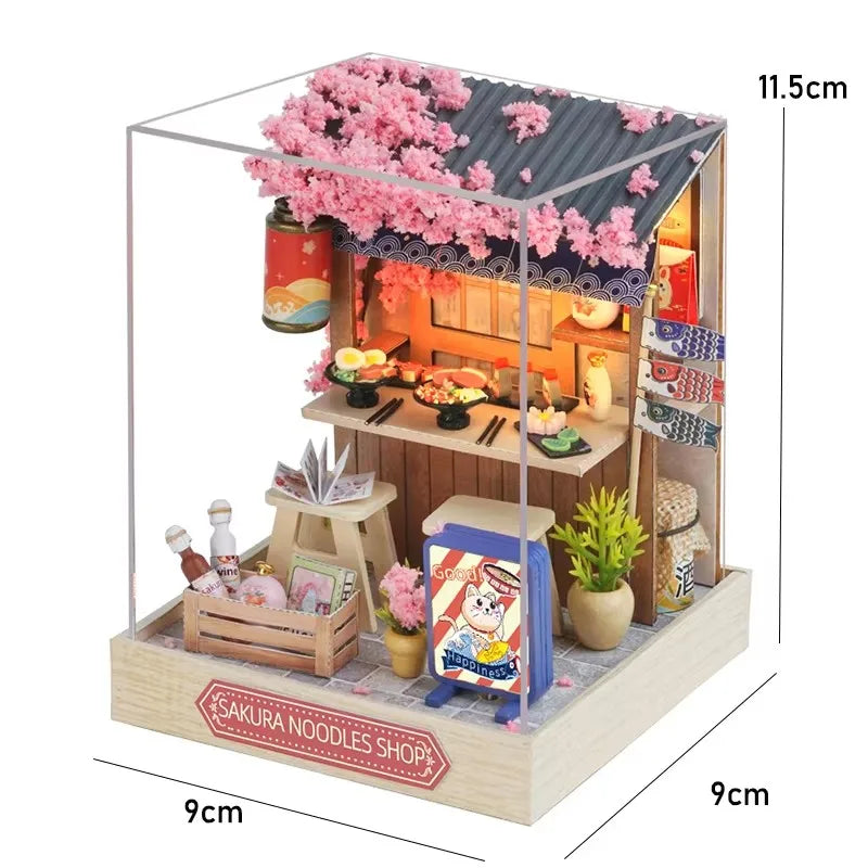 Wooden 3D Puzzles Mini Doll House DIY Small House Kits Assembly Model Building Room Bedroom With Furniture Dollhouse Xmas Gifts