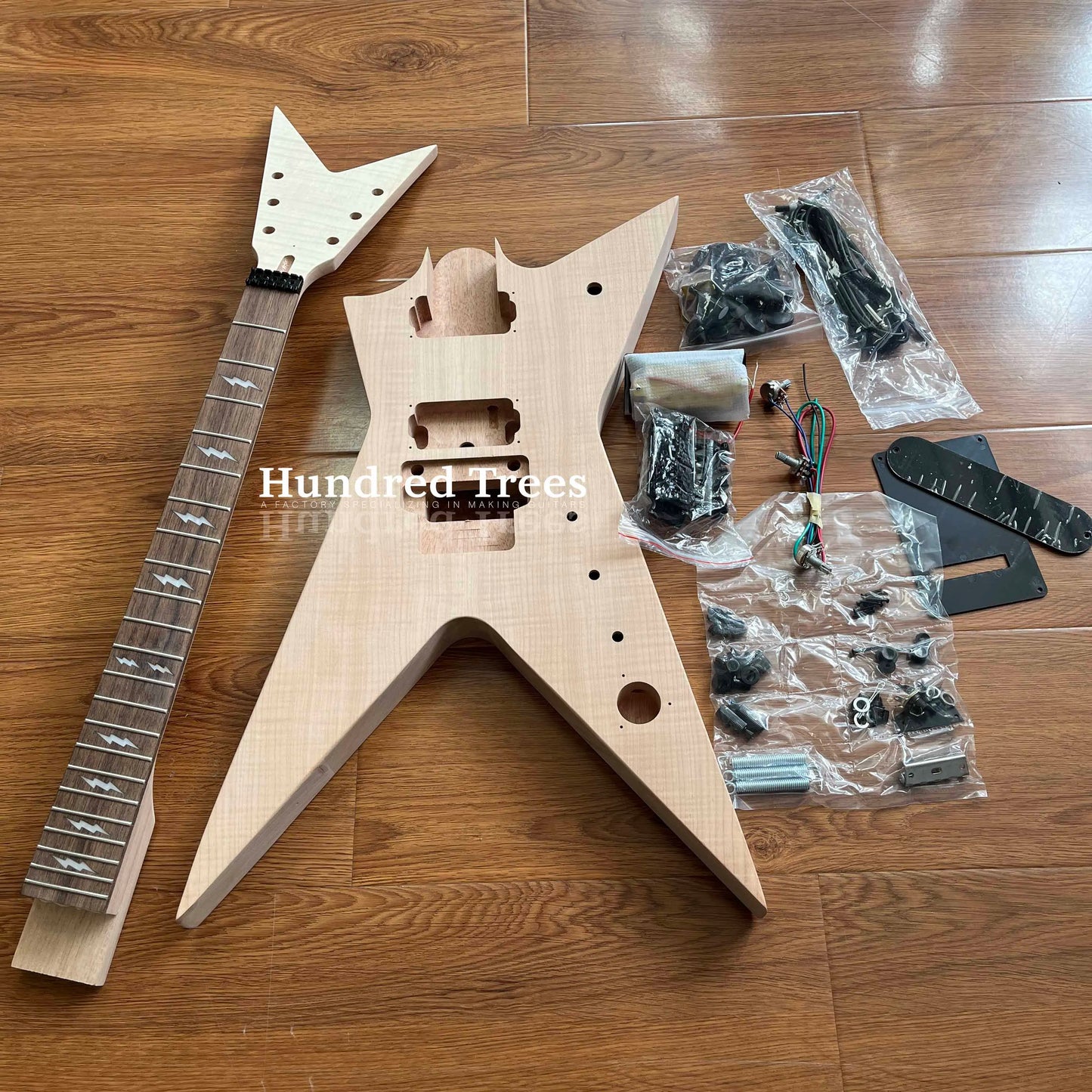 Dimebag Stealth Style DIY Electric Guitar Kit Mahogany Body Rosewood Fret free shipping