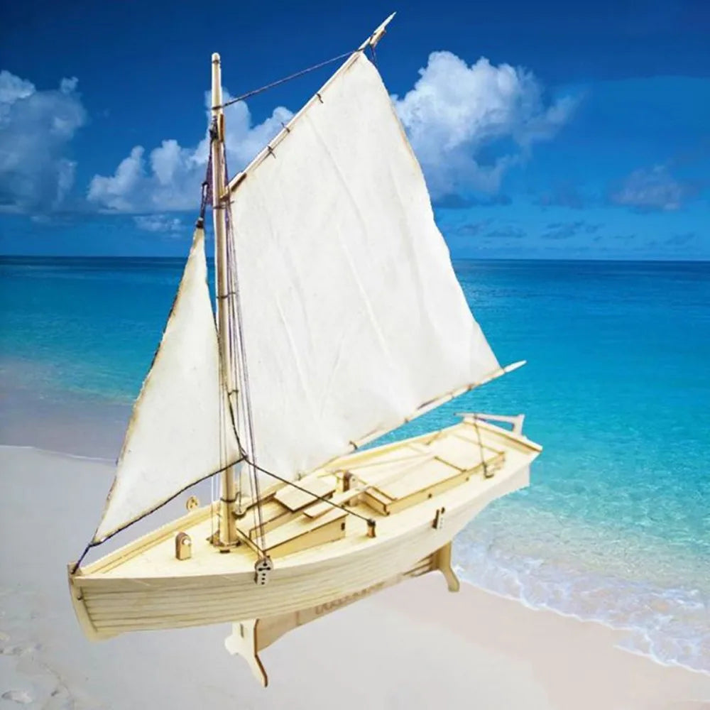 1:100 Scale Wooden Ships Model Home Decoration Eduacational Boat Assembly Toy Ancient Sailboat Model Toy Wooden Sailing Boat