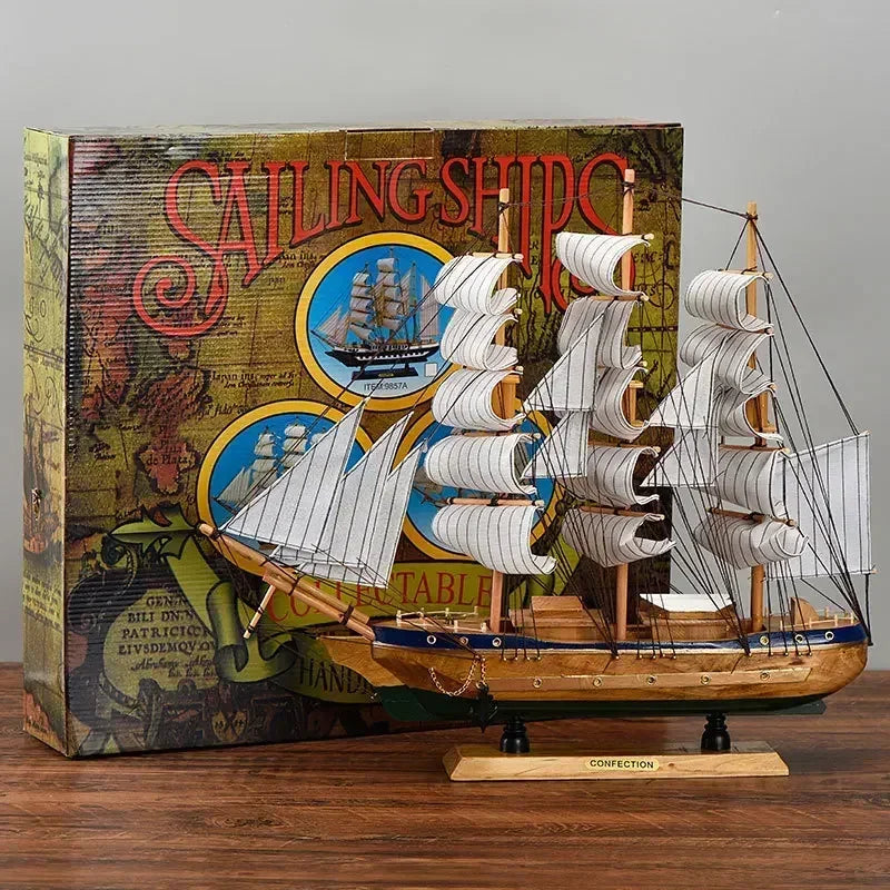 Wooden Sailing Ship Ornaments Famous Sailing Ships In The Age of Voyages Wooden Artwork Souvenirs for Office and Home Decoration