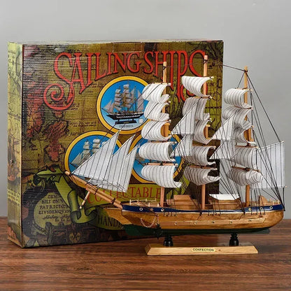 Wooden Sailing Ship Ornaments Famous Sailing Ships In The Age of Voyages Wooden Artwork Souvenirs for Office and Home Decoration