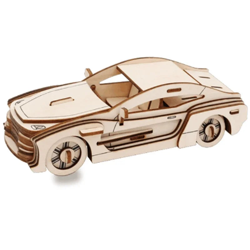 3D Jigsaw Puzzle Game Handmade Wooden Assembled Car Series Model Windmill Children's DIY Educational Early Childhood Toys Gift