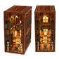 DIY Wooden  The Philosophical Library Book Nook Shelf Insert Miniature Model Kits Bookshelf Bookend for Friends Birthday Gifts