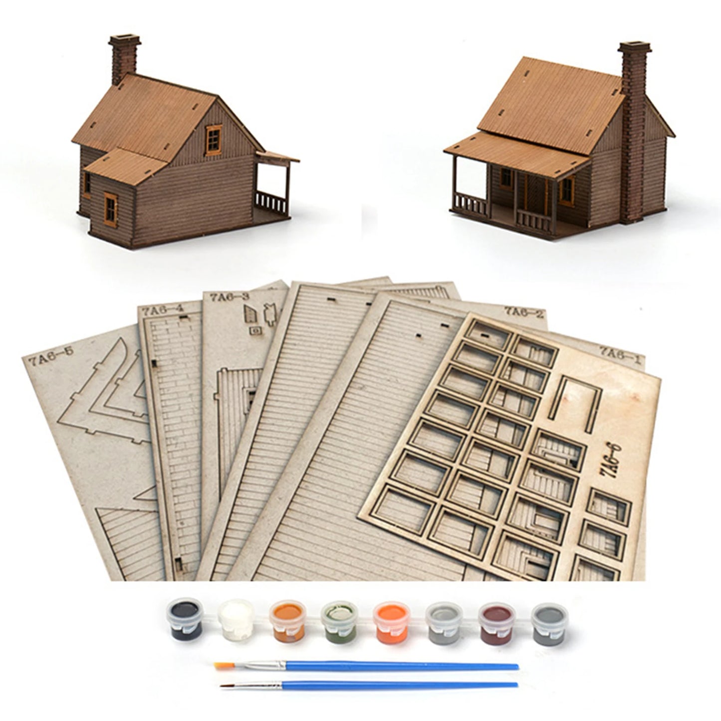 1/72 Wooden Building Model Kits European Store Scene Model Rural Architecture Wooden Assembly Model Miniature House Landscape