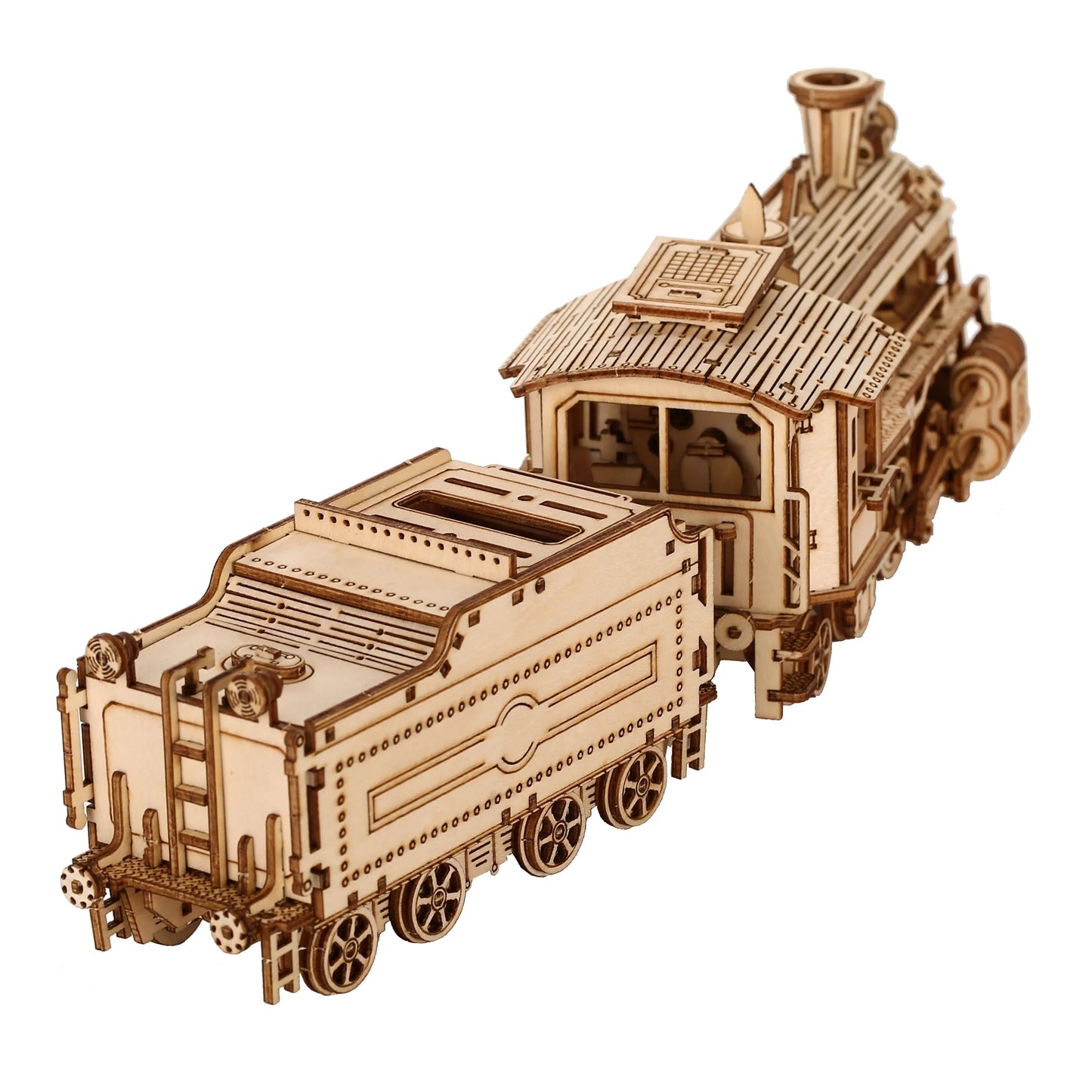 Locomotive 3D Wooden Puzzle Scale Model DIY Model Kit Handcraft Gift,Home Decoration,Mechanical Model Kit, Building Toy