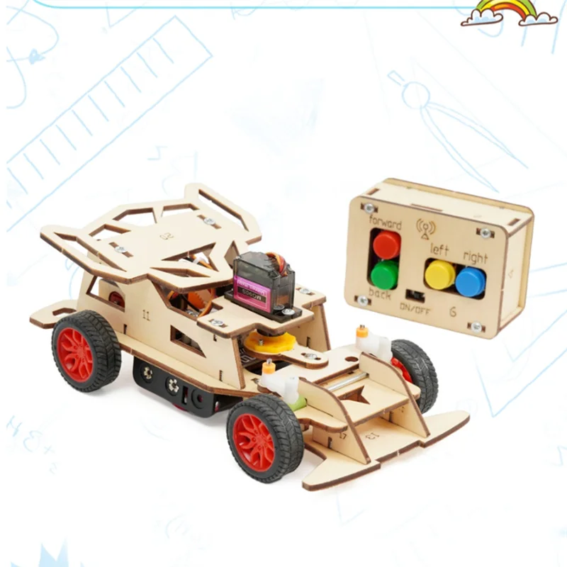 MACH-RC Car  Wooden Science Kits Assembly Physics Experimental Tool Kit 3D Puzzle  Early Learning Teaching Materials