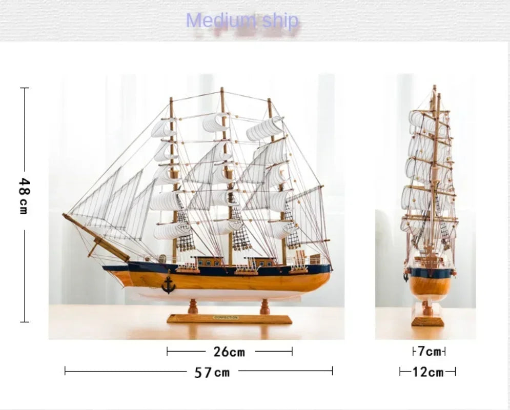 Wooden Sailing Ship Ornaments Famous Sailing Ships In The Age of Voyages Wooden Artwork Souvenirs for Office and Home Decoration