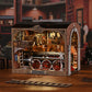 Book Nook Kit Tram Station Retro 3D DIY Wooden Puzzle Handmade Bookshelf Dollhouse Model Bookend Building Home Decoration