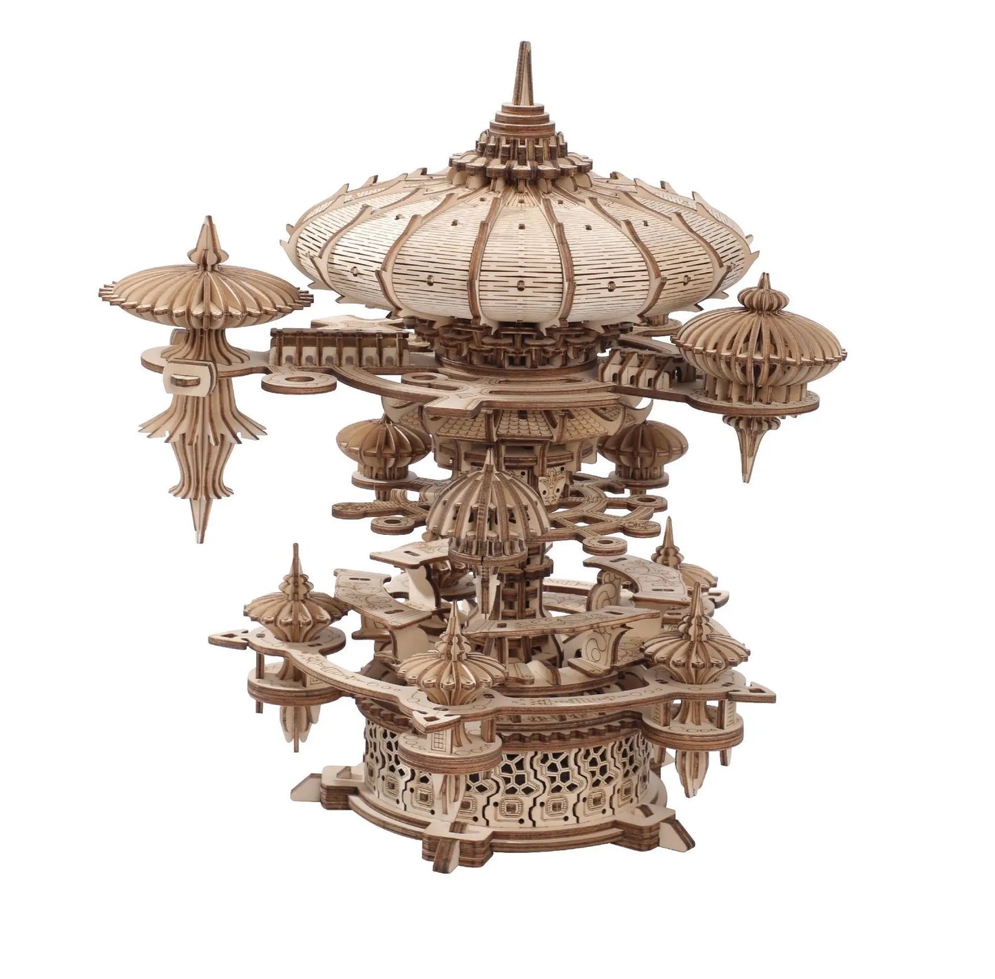 Wooden Handmade 3d Music Box Assembly Building Blocks Sky City Handmade Diy Building Block Model Decoration Kit Gifts For Adults