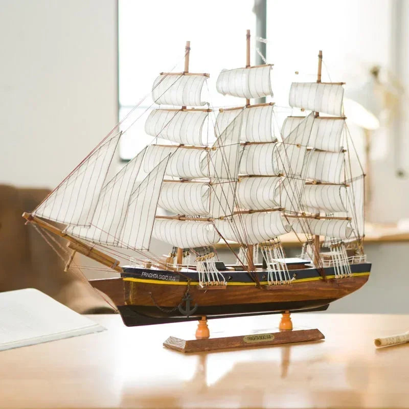 Wooden Sailing Ship Ornaments Famous Sailing Ships In The Age of Voyages Wooden Artwork Souvenirs for Office and Home Decoration