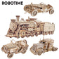 Robotime Rokr Movable 3D Puzzle Steam Train Car Jeep Wooden Model Building Block Kit Educational Assembly Toy for Children Adult