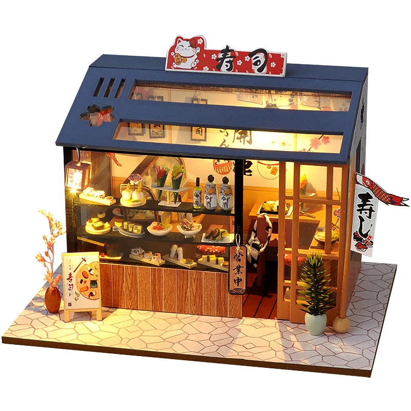 Wooden 3D Puzzles Mini Doll House DIY Small House Kits Assembly Model Building Room Bedroom With Furniture Dollhouse Xmas Gifts