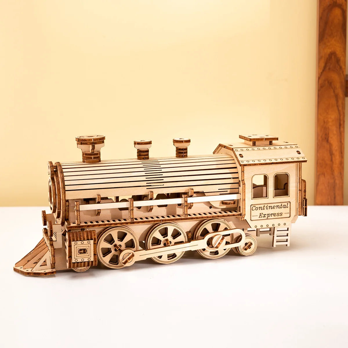 Steam Train Wooden Three-dimensional Puzzle 3D Retro Mechanical Model Assembled Building Blocks Toys Gifts