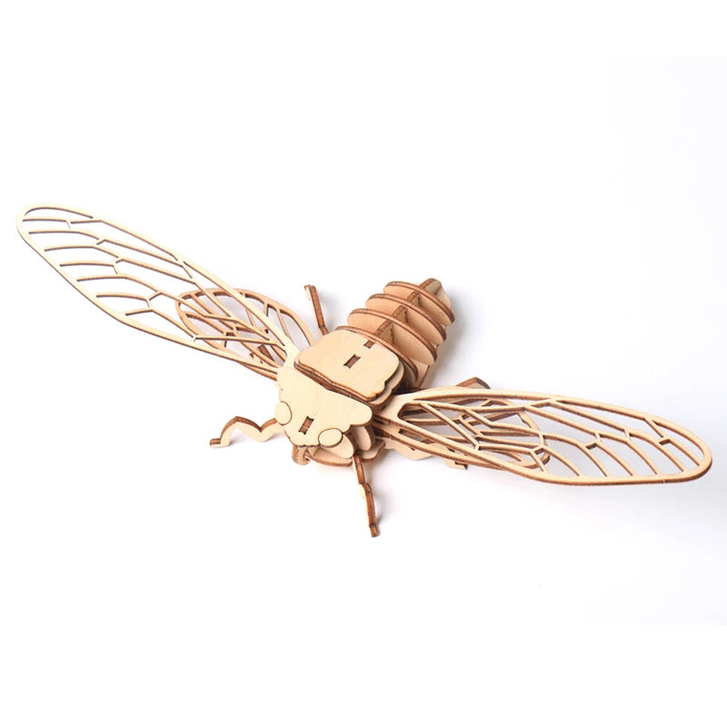 Wooden 3D Puzzle DIY Insects Animal butterfly Bee Adult Puzzles Toys ornament handicraft scorpion 14+