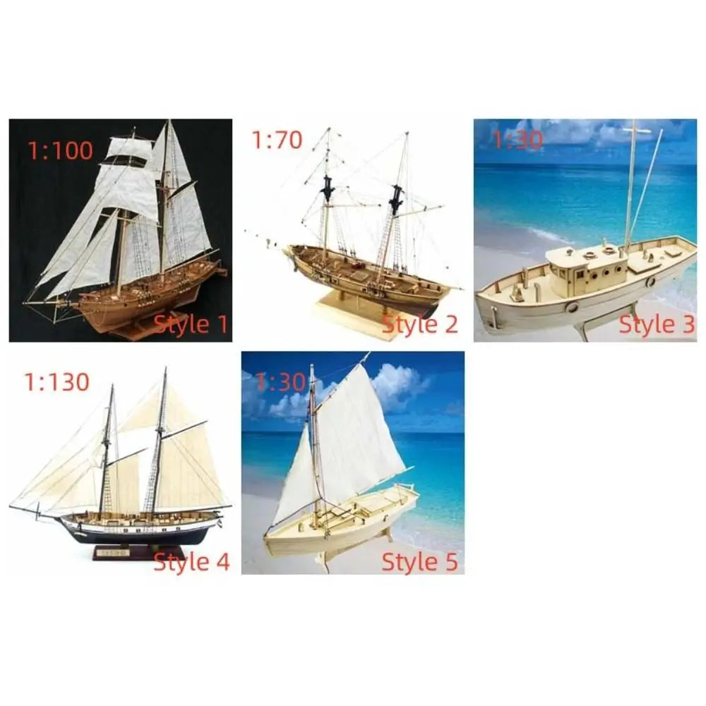 1:100 Scale Wooden Ships Model Home Decoration Eduacational Boat Assembly Toy Ancient Sailboat Model Toy Wooden Sailing Boat